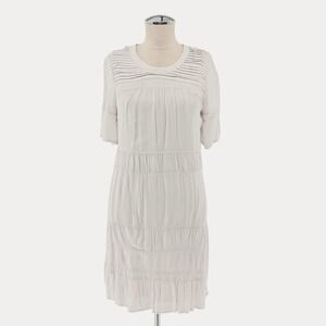 JAMES PERSE Pleated Dress Size‎ XS Ivory Minimalist Neutral Cottage Short Sleeve